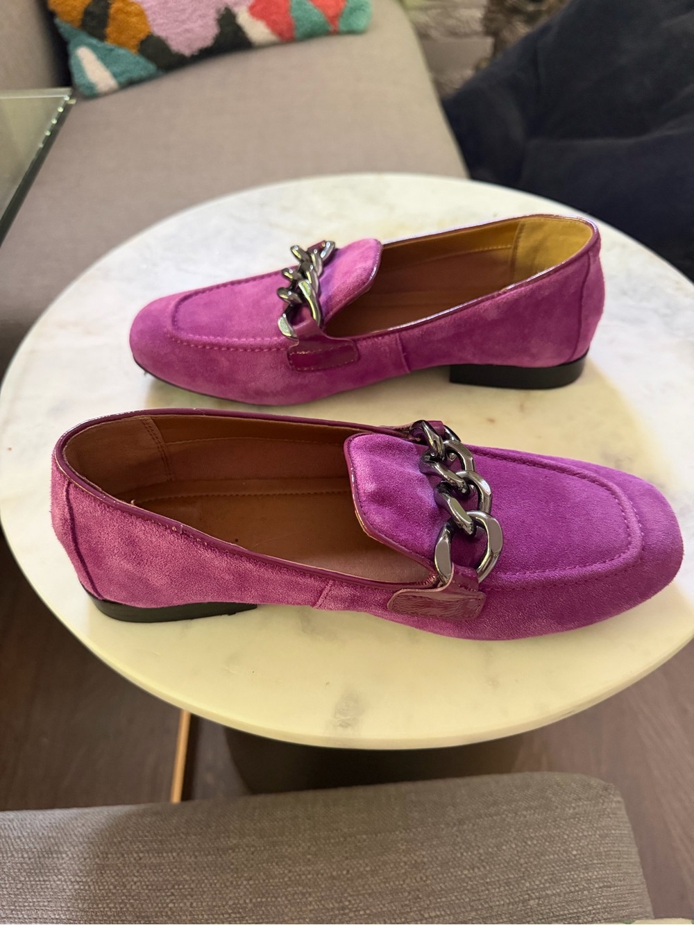 Women’s size 6.5 Donald Pliner Bethany slip on suede loafers purple - Picture 8 of 10